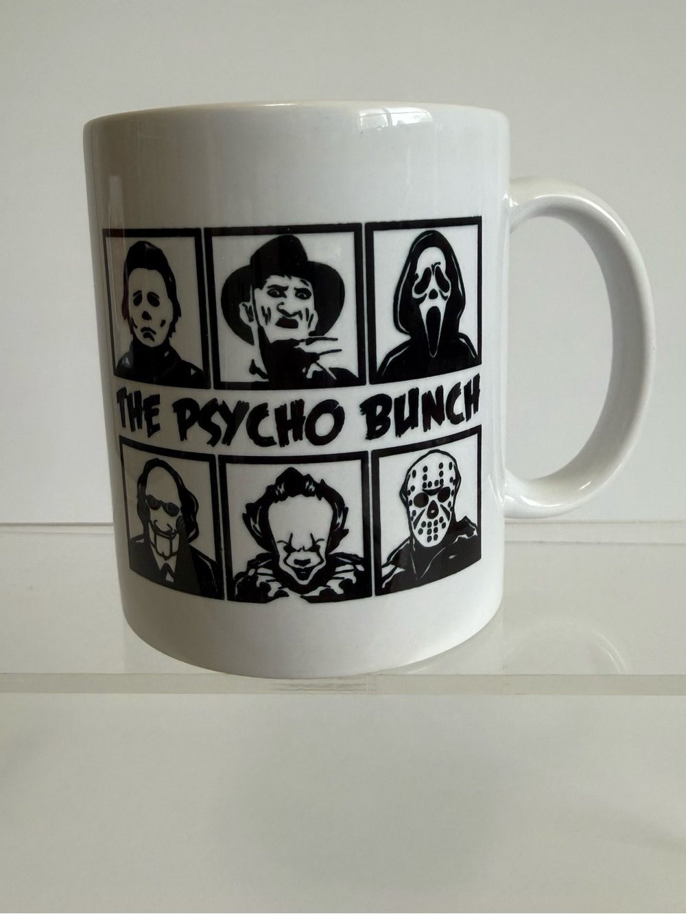 The Psycho Bunch Horror Slasher Movie Coffee Mug Micheal Myers Ghostface Jason